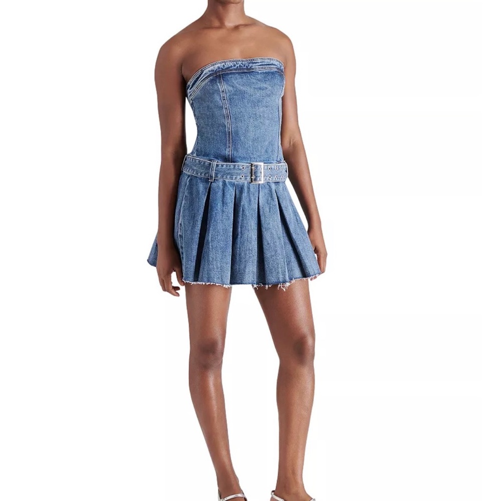 STEVE MADDEN Rowe Denim Strapless Dress XS NWT